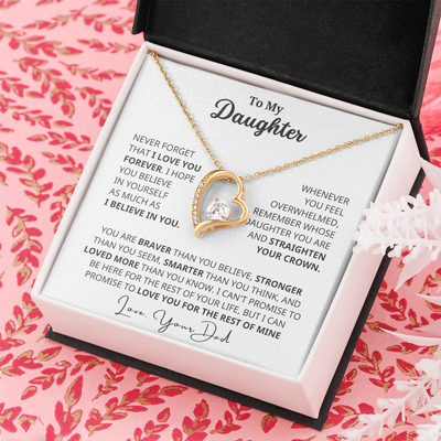 To My Daughter - I Will Always Love You - Forever Love Necklace