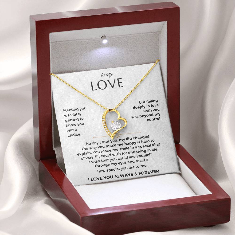 To My Love - You Make My Heart Happy - Heart Necklace