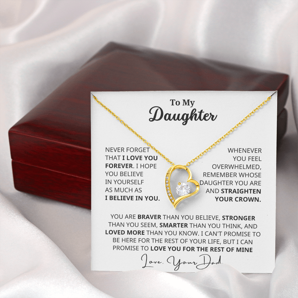 To My Daughter - I Will Always Love You - Forever Love Necklace