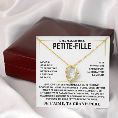 À ma magnifique petite -fille - collier amour éternel - je t'aime, ton grand -père