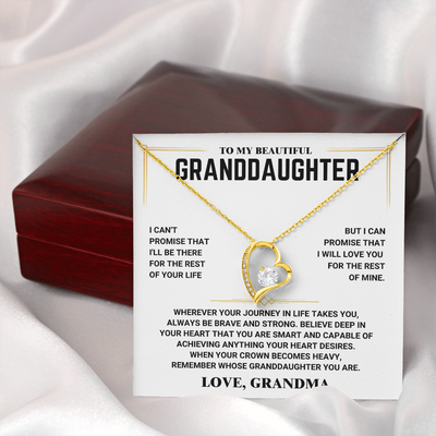 To My Beautiful Granddaughter - Love, Grandma - Heart Necklace