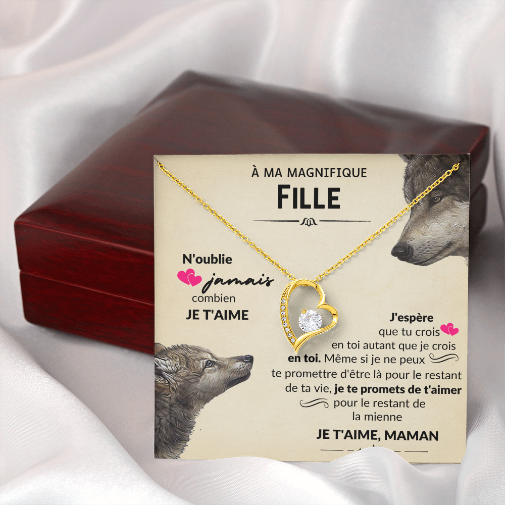 A Ma Fille - Collier De Coeur - Mère Louve