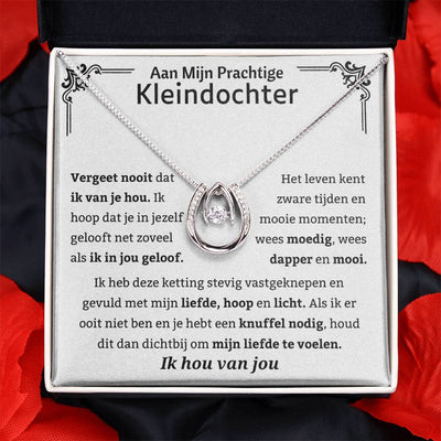 Aan Mijn Kleindochter - Wees Dapper en Mooi - Hoefijzer Ketting