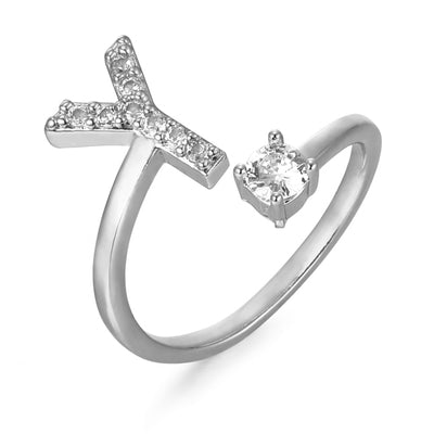 Letter Ring 'Initial' met Zirkonia